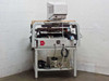 Villa Precision GS-210 glass scriber rear view showing machine frame, vacuum hoses, pressure fittings, and Industrial PC-610 computer rear panel