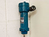 MTS Temposonics LT107501000 transmitter head and conduit entry side view showing teal housing and threaded conduit fitting