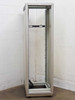 Rittal VRiS383151 40U rackmount cabinet – front-right view showing vertical rack rails and cable cord at base