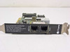 MultiTech MT2834ZPX card bracket end showing PHONE and LINE RJ-11 ports and FCC compliance label