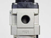 SMC AW30-03 inlet port closeup – 3/8 threaded IN port face view