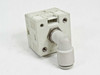 SMC ISE30-C6L-25-M Digital Pressure Switch – left side view showing push-in pneumatic fitting and connector port