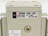 SMC AV3000-03G-5DZ soft start-up valve – side label close-up showing model number, working pressure, and voltage ratings