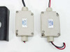 Two ZTHI BOXTC-9A junction enclosures (850V 15A labels visible) with red/black lead wires, alongside black mounting channel bracket