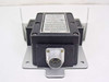 Electro Medical 200 foot switch rear view showing 4-pin male MilSpec panel connector centered on bottom of black explosion-proof housing