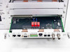 Scientific Atlanta MSYNC Control I/O unit installed in Slot 1 showing NET ports, AUX Serial, SWF, REF OUT, REF IN BNC connectors