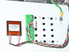 Dynatronix PMC 351/6-10-20XR — interior close-up of Projects Unlimited V-21 Slow Pulsing transformer module and adjacent green PCB with ribbon connector