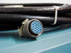 Plasma-Therm HFS 3000D RF Generator – close-up of power cable military-style circular multi-pin connector end