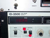 Close-up of Advanced Energy ID-3500 Ion Beam Drive front panel with LED beam displays, MODE/SIGNAL CONTROL toggle switches, and status indicators