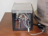 Rear view of substrate rotation speed control box showing wiring harness, BNC/coax connectors, and cable connections