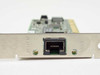 Intel 727095-007 NIC bracket close-up showing single RJ-45 port with DATA, ACT/LINK, and 100X indicator labels