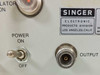 Singer 91263-1 Impulse Field Generator – close-up of HV Regulator On indicator lamp, Singer Electronic Products Division Los Angeles nameplate, Power On/Off toggle, and BNC output connector