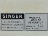 Singer 91263-1 Impulse Field Generator – close-up of Singer Electronic Products Division identification label showing model 91263-1, Serial No. 127, Made in U.S.A.