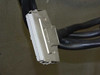 SCSI or high-density connector on multi-conductor cable bundle at rear of instrument