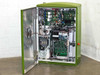 GreenVolts GV-SCP001 solar inverter – front door open showing full internal electronics assembly