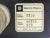 Spectra-Physics 2210 model label closeup — showing Model Number 2210, Serial Number 46216 919, Made in USA