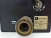 Spectra-Physics 2210 — closeup of water inlet quick-disconnect brass fitting and model label on face plate