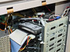 Interior drive bay – Seagate hard drive installed in metal drive cage with SATA/IDE cabling and power connectors