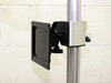 Global Industrial 607300 — close-up of VESA monitor mount bracket attached to post, showing adjustable tilt/swivel mechanism