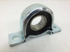 Fafnir LRPB 1-3/16 pillow block bearing housing front view showing ball bearing insert and two-bolt zinc-plated steel base