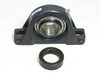 Fafnir RAK 1 7/16 pillow block bearing with self-locking collar ring shown separately beside the cast iron housing