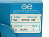 Gordinier Electronics 359 model label showing Model 359, Serial No. 07593-198, 117V/50-60Hz, 1 Amp — Roseville MI USA