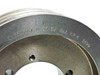 Close-up of cast markings on sheave face reading 3 A6.6 B7.0 SK QD MAX RPM 3490