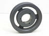 Browning 2TB80 cast iron two-groove QD sheave, front face view showing dual belt grooves and spoke openings