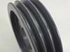 Close-up of Browning 3B86SK three V-belt grooves showing clean, unused groove surfaces