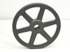 Browning AK89X1 cast iron V-belt sheave front face view showing 6-spoke design and V-groove