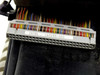 Intel cable assembly 163155-003 multi-conductor ribbon cable connector close-up with color-coded wires