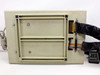 Intel III514B left side panel view showing two expansion board slot covers and ribbon cable with emulation clip attached at right