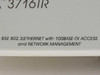 Allied Telesyn CentreCOM AT-3716TR label closeup showing IEEE 802.3/Ethernet 100BASE-TX and Network Management text
