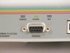 AT-3716TR front panel detail showing DB-9 terminal management port with 100BASE, POWER, and TEST LED indicators