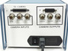Uniforce PSIF-2 rear panel close-up showing J1 Camera Inputs (PRN F/R, EXSYNC, MCLK BNC connectors) and J2 Camera Outputs (FRAME VALID, LINE VALID BNC connectors) with D-sub connectors and rocker power switch