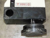 Sibert MBF-150 power entry area – side panel showing Danger label with Mains Voltage 200-250V AC 50Hz and sanding head component