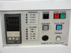 Kubota KCT front control panel showing TIC(C) temperature controller display, OPERATE and ALARM indicator LEDs, PURGE button, STOP/START buttons, ALM RST, COOL RUN, and POWER indicator
