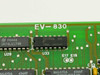 Everex EV-830 board label close-up showing model number EV-830 silkscreened on PCB near 74LS04 PC logic IC