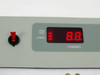 Varian VJW1454C Channel Selector front panel close-up – red key switch, PWR FAIL and CABLE indicators, red 7-segment CHANNEL display showing 8.8