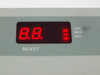 Varian VJW1454C front panel close-up – red 7-segment SELECT display showing 8.8 with LOC, REM, AUX status LEDs