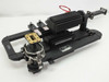 Varian VUJ-8527-01 C-Band Waveguide Load Metering Assembly – full assembly overview, angled right side view showing heatsink load, brass waveguide flange, and circular waveguide port with clamp