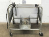 Mitsubishi MD-60TE mobile cart base and condensate drain tray showing wear and surface oxidation