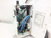 Sailor OE-2413 interior — control box open showing pneumatic valves, wiring, and internal components