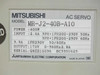 Mitsubishi MR-J2-40B-A10 rating plate closeup: 400W, 200-230V 3PH/1PH input, 170V 2.8A output, made in Japan