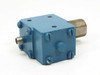 RF Coax Isolator 27338 – rear and side view showing small SMA female port and blue anodized body with mounting screws