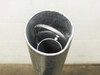 Top-down view inside the hollow aluminum pole tube showing inner sleeve and telescoping adjustment mechanism
