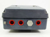 Foxboro E99-FAIN pH Transmitter – front panel view showing four red banana jack input connections and conduit knockout