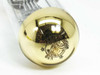 GE CYS projection lamp gold dome reflector cap end showing GE branding stamp and markings