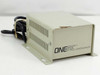 ONEAC CL11007 Power Line Conditioner Filter — right-side angle view showing vented beige metal enclosure with ONEAC logo and attached black AC power cord, surface rust spot visible on top
