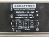 Schaffner FN2070-10-06 label close-up – second photo showing full circuit schematic, component values, and IEC960 marking